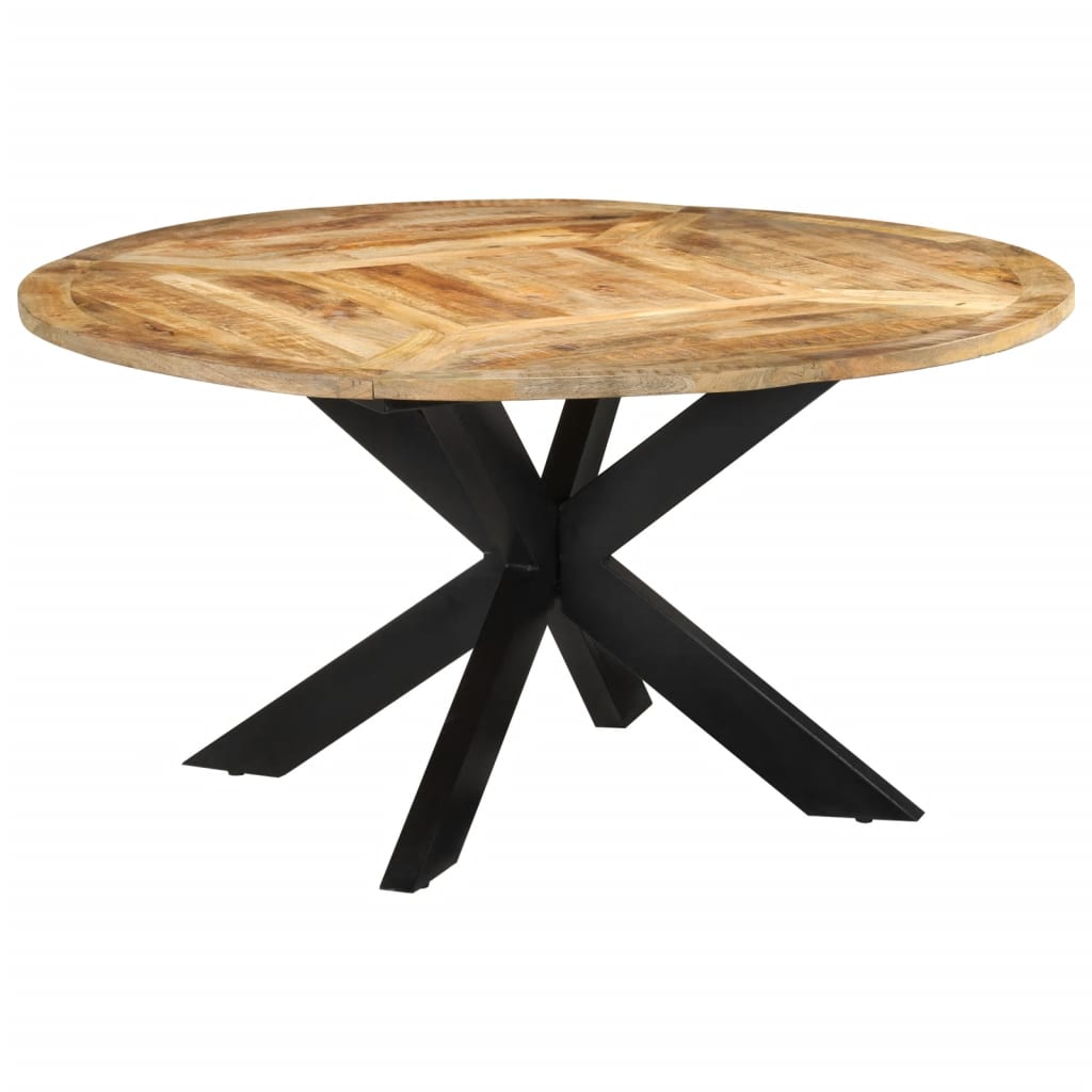 Vidaxl Dining Table, Ø150X76 Cm, Raw Mango Wood