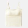 Women Summer Thin Cool Ice Silk Long Camisole Tank Top With Built In Chest Pad