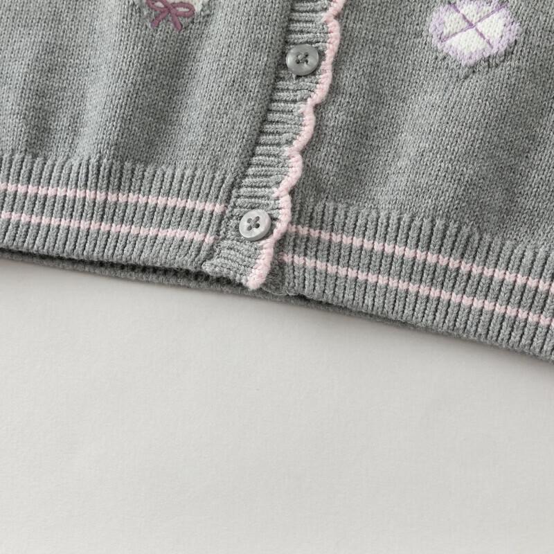 DAVE & BELLA Girls' Anti-Static Knitted Cotton Cardigan