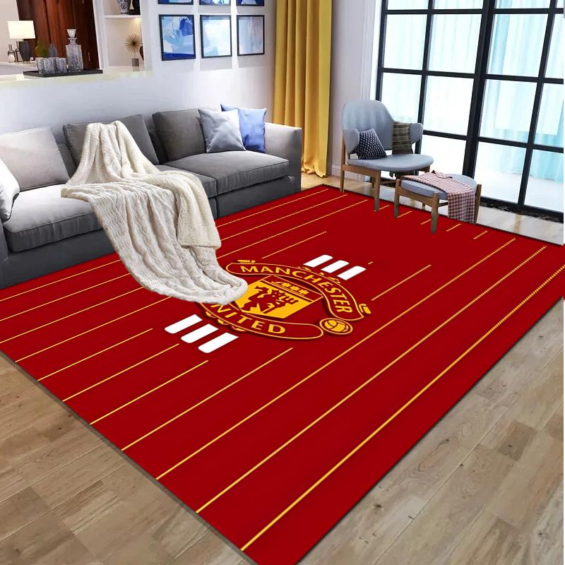 Manchester United F.C Pattern Rug, Indoor/Outdoor Mat, for Picnic, Gameroom, Bedroom, Office, Living Room, Home Decor Carpet, Birthday Gift