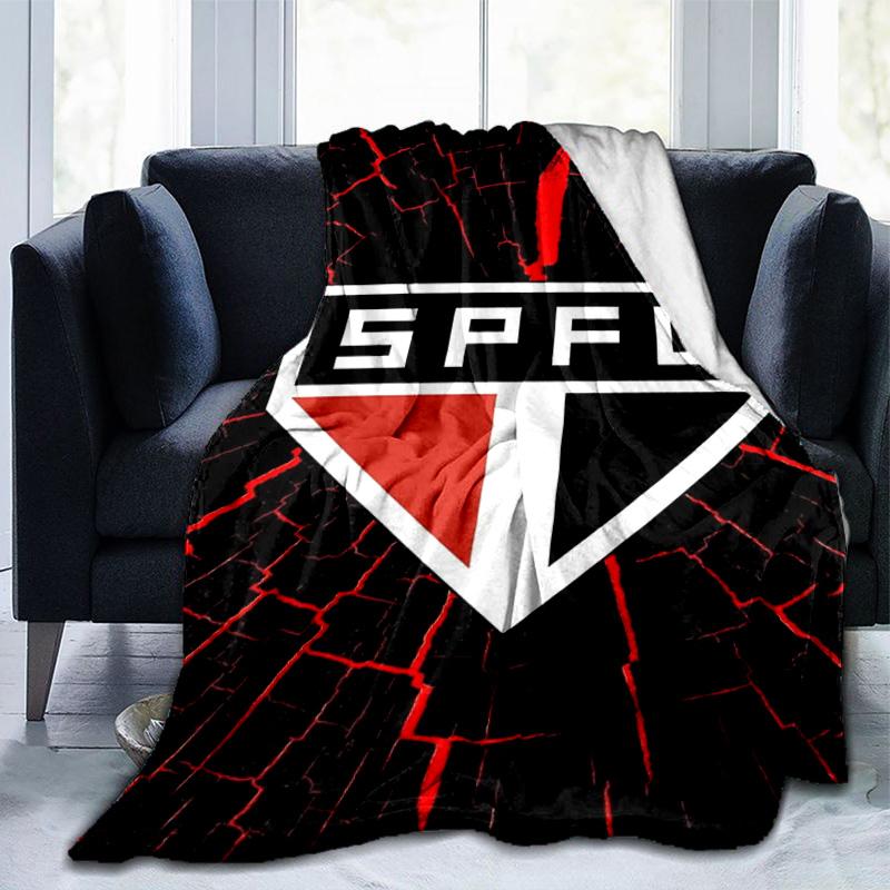 Pau-lo Fc Emblem Printed Throws Blanket Soft Flannel Blankets for Couch Bed Gifts for Men Women Picnic Blanket Christmas Gifts