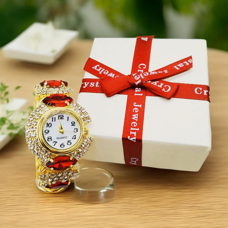 Stylish Women's Quartz Watch & Bracelet Set - Elegant & Popular Accessories