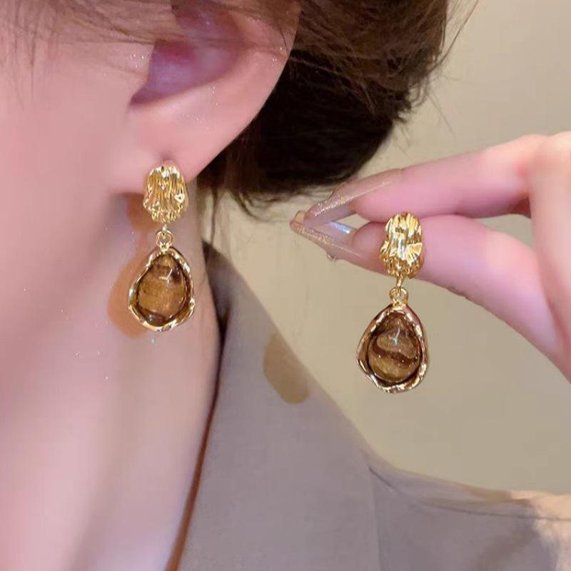 S925 Silver Teardrop Pearl Zircon Stud Earrings: Elegant Women's Fashion