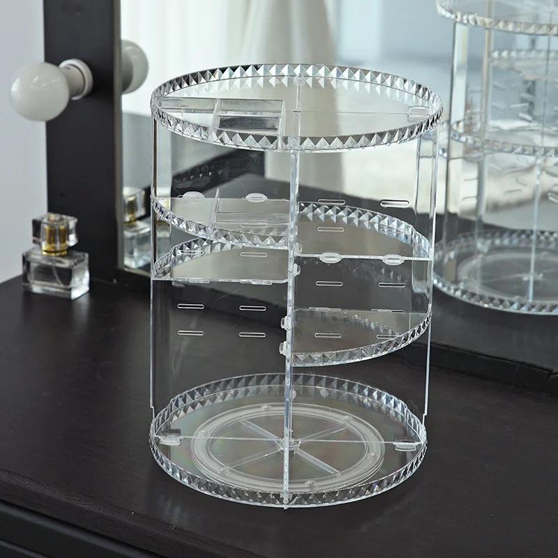 360 Großer Drehbarer Make-up-Organizer Verstellbar Langlebig Drehend Kosmetik Hautpflege Parfüm Pinsel Aufbewahrung für Badezimmer Schminktisch