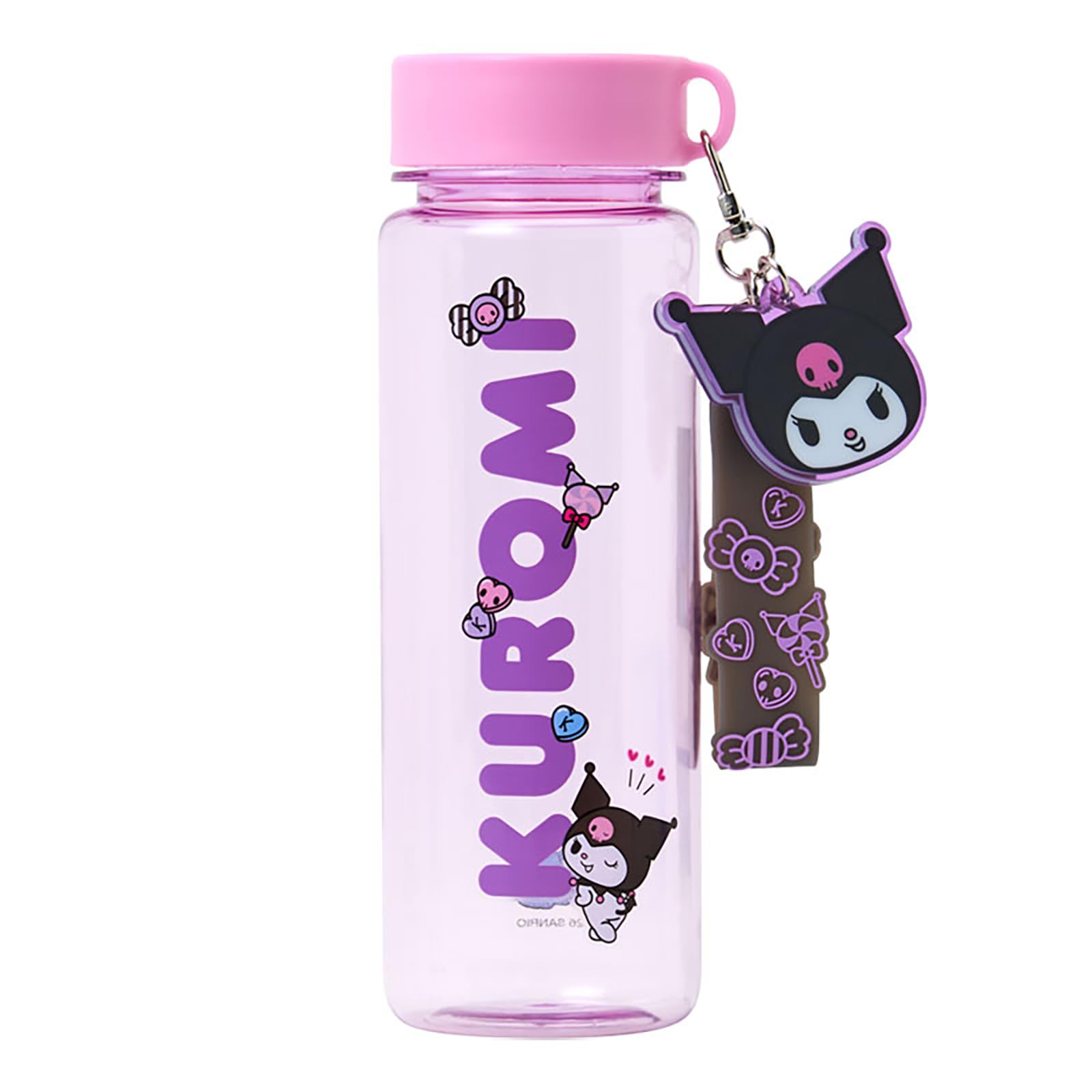 Sanrio Clear Bottle with Kuromi Direct Drink Cold Water 821489 Strap, Design, Type, Only,