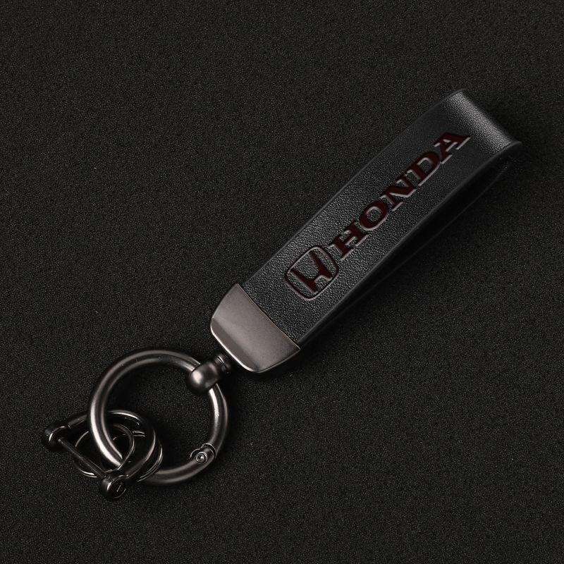 Retro Car Keychain Leather Key Chains Auto Accessories For Honda Civic Fit Jazz Accord Pilot CRV Odyssey Passport City Vezel CRX LV4
