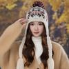 Jacquard Knitted Beanies Caps Y2k Women Wool Cap Casual Ear Protection Cap  Streetwear