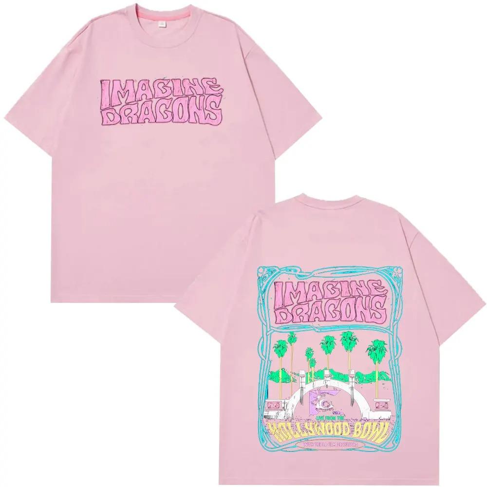 Imagine Dragons Hollywood Bowl Live Concert Double Sided Vintage T-Shirt Rock Band Oversized Cotton Unisex Tee