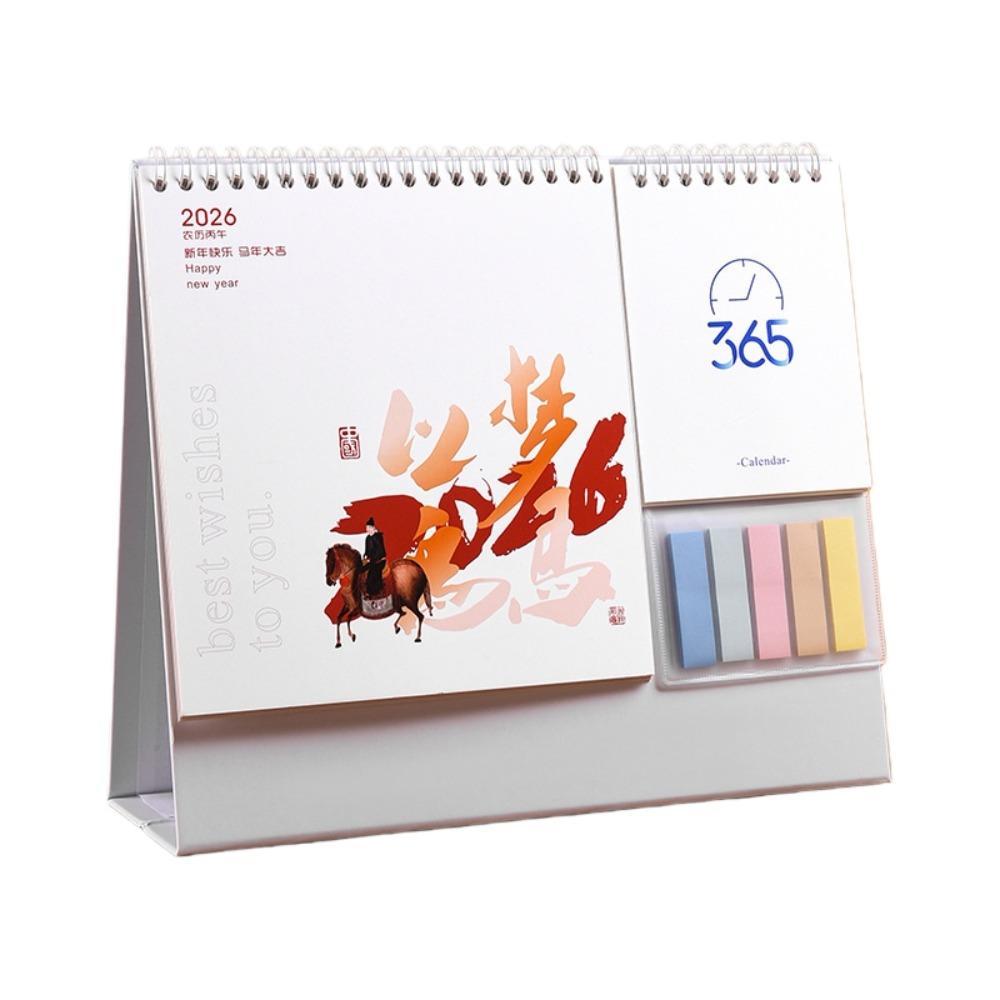 Coil Binding 2026 Desk Calendar Month Date Display Standing Flip Calendar Home Decoration