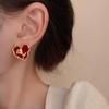 Elegant S925 Sterling Silver Rose Heart Stud Earrings: High-End Luxury Design