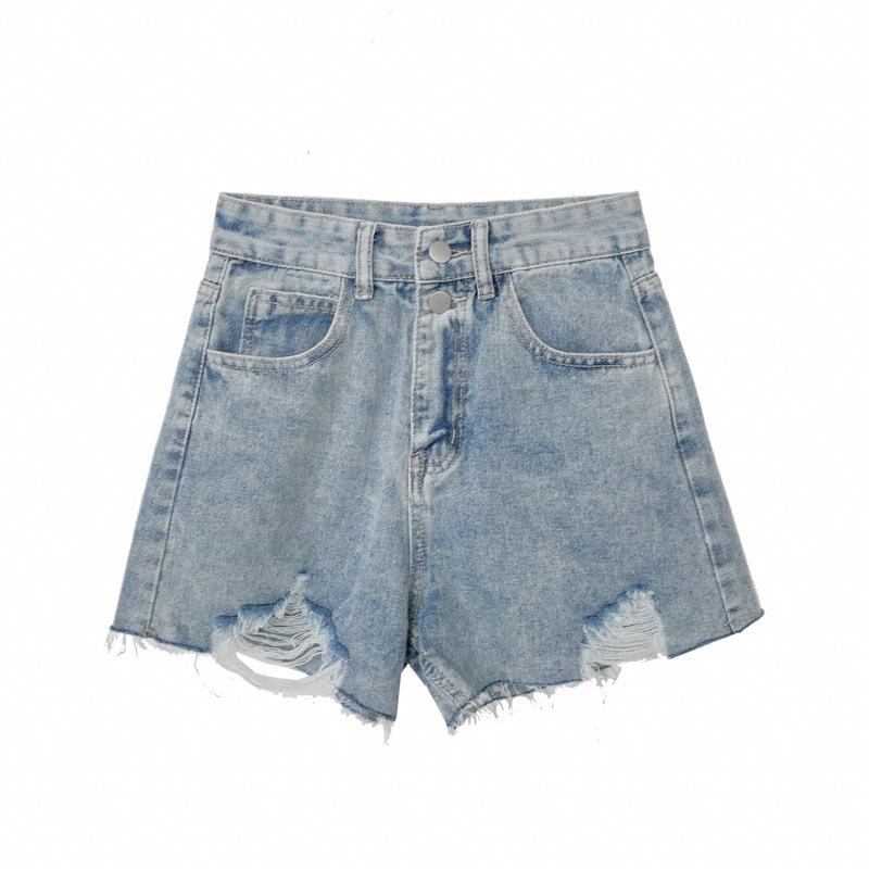 Pants Classic and Minimalist Fashion Versatile Women's Summer Broken Wide-legged Pants A Word Loose Burlap Shorts Female Denim Shorts Individuality