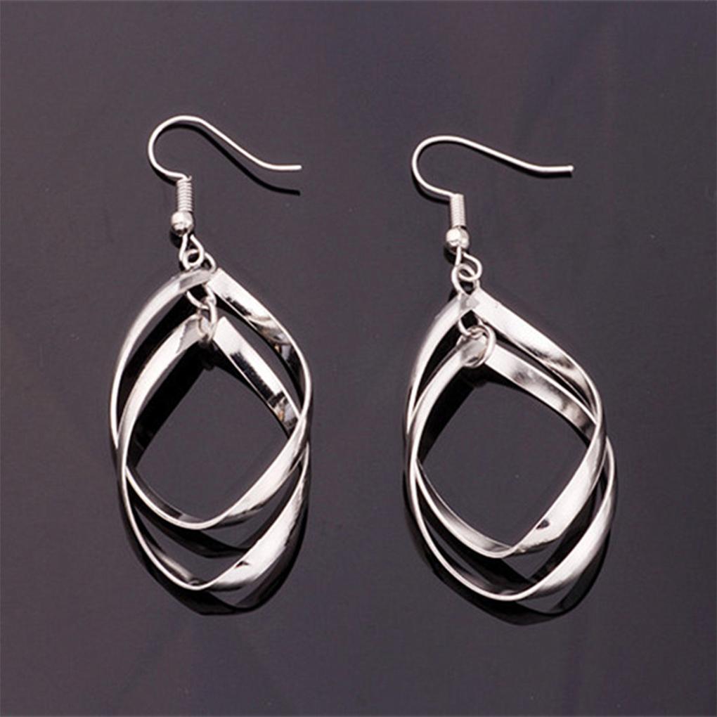 

Female Twisted Earring Hollow Elegant Earrings Portable Decoration Presents Girlfriend Jewellery Birthday Wedding срібний