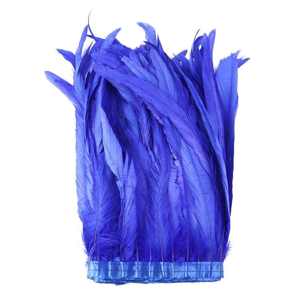 2M Cock Tail Feather Cloth Edge Decoration 25-30Cm 10-12 Inch Chicken Feather Ribbon Wedding Party Decoration Dress