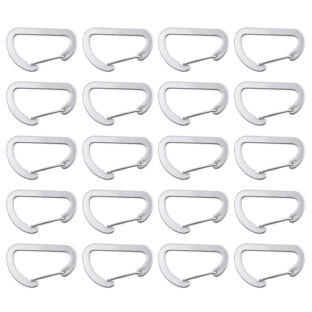 Auto-locking Mechanism Camping Carabiner Keychain Clip Quick Release Hook Silver