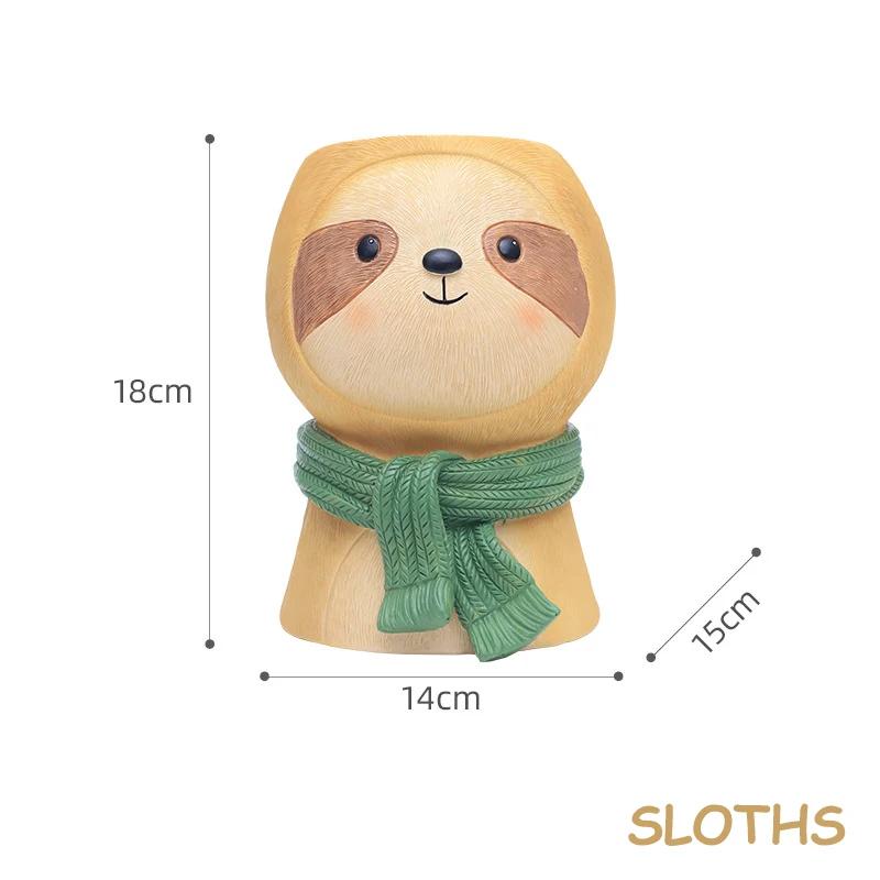 Animal Planter for Succulents Plants, Cute Panda Bear Lion Flower Pot Decorative Garden Figures Home Tabletop Decor 18cm/ 7inch