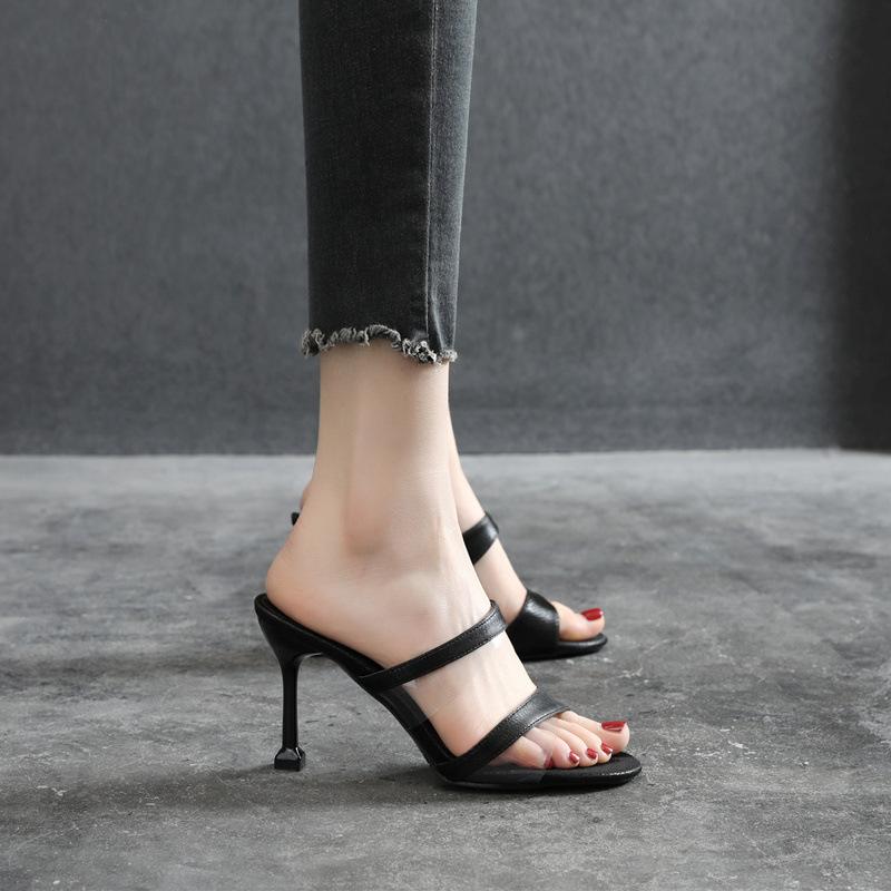 

Новые летние босоножки на высоком каблуке и шпильках Модные босоножки с открытым носком 31 чёрный