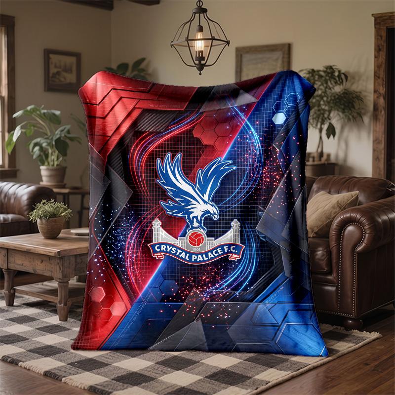Crystal Palace Football Print Flannel Blanket Soft Warm Sofa Bed Throw Blanket For Home Office Bedroom
