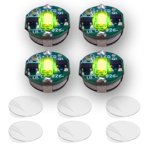 YOTSUBA+ LED Light Magnetic Switch Button Set of 4, Small, Ultra-Small, Wireless, Magnetic, Crafts, Independent Research, Lighting Parts, Plastic Mode