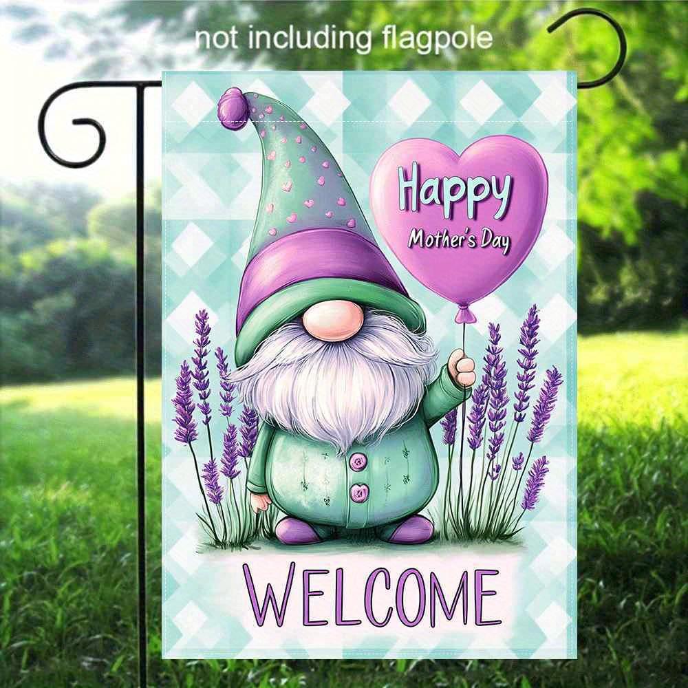 1pc, Double-Sided Printed, Garden Flag, Made of Linen Material, Does Not Include Flagpole, 2D Flat Printing, Mother'S Day Garden Welcome Flag