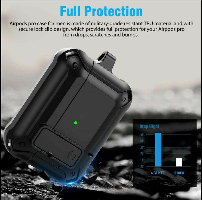 Armor Shockproof Case For Apple AirPods Pro 3 2 Air Pods 4 3 Earbuds Accessories Cover Keychain Switch Coque Capa Fundas