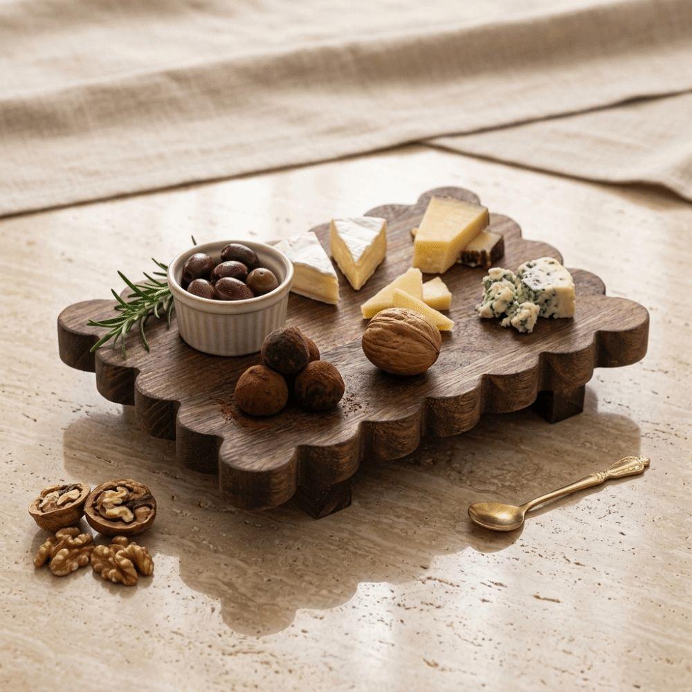 Solid Wooden Storage Tray Decorative Wooden Decorative Pedestal Wooden Plant Stand  Kitchen Display