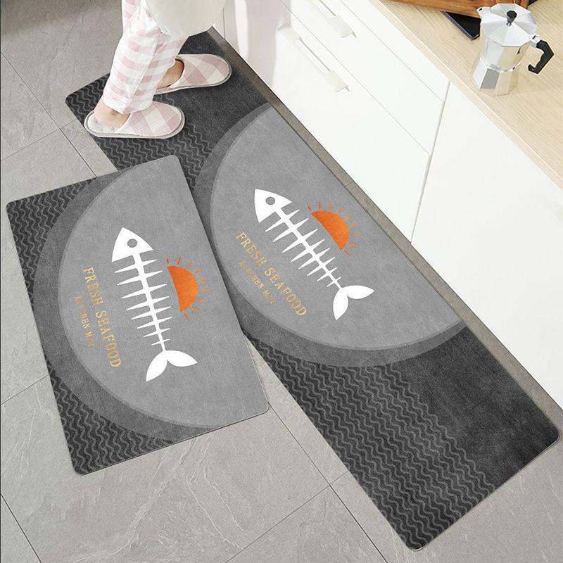 Kitchen Mat Absorbent Printed Kitchen Rugs Non-slip Area Mat Hallway Long Carpets for Living Room Bedroom Entrance Doormat Bath
