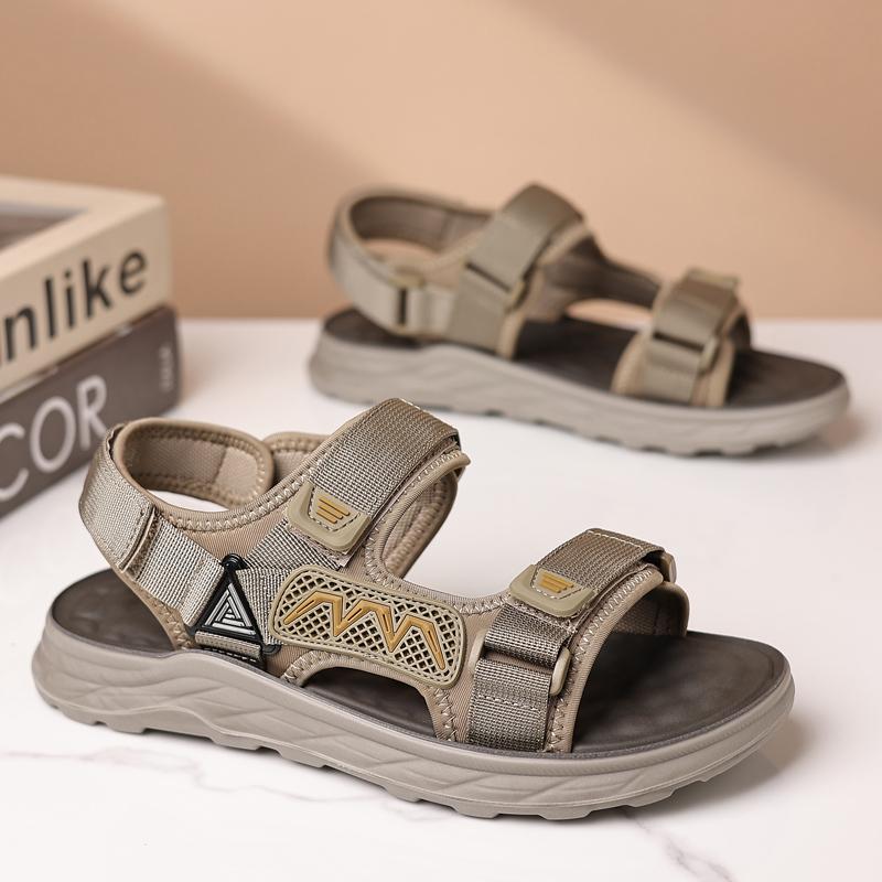 Fashion Mesh Cloth Mens Casual Shoes Outdoor Men Leather Sandals for Men Beach Flats All-match Roman Shoes Summer Men Luxury Sandals