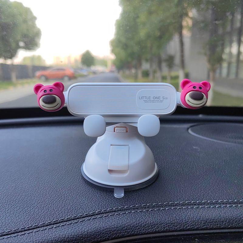 Wind Flower Car Phone Holder with Suction Cup - Cute Dashboard Ornament