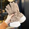 Fashionable Versatile Winter Gloves for Women Riding Electric Bikes In Winter. Warm Cotton and Thick Velvet Cycling Gloves
