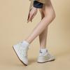 Leather platform spring new lace-up comfortable casual heightening board shoes