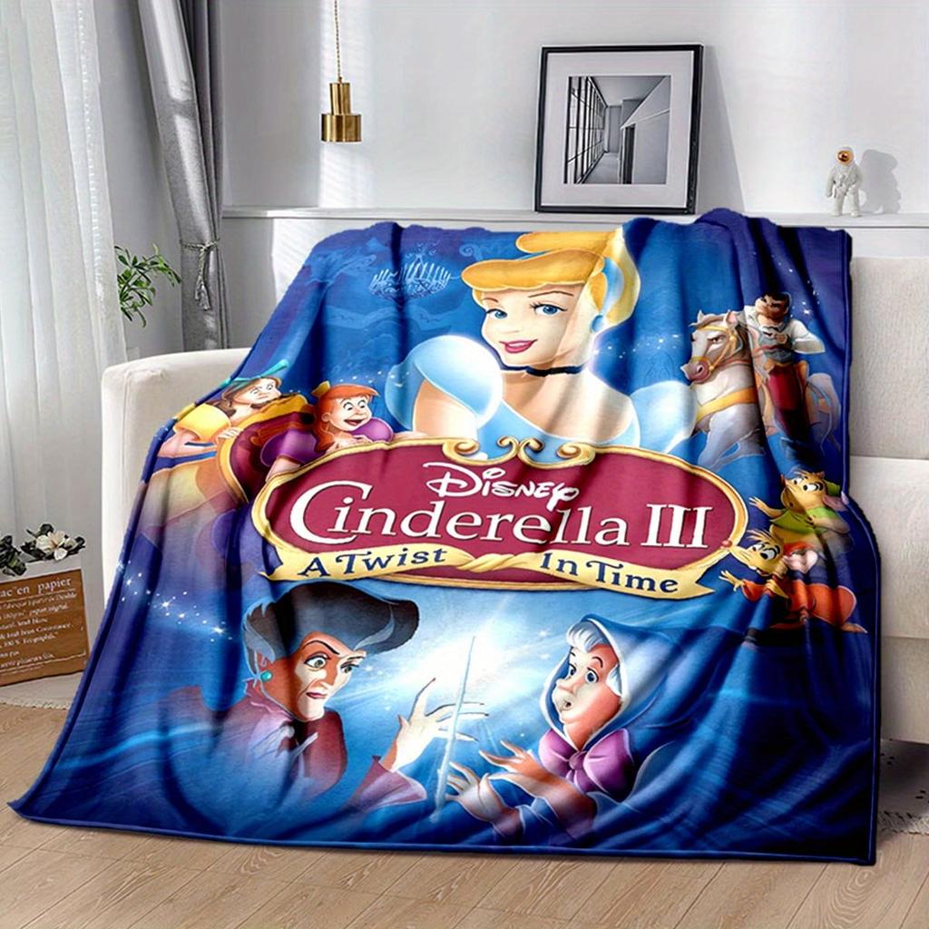 1pc Cinderella 3 Printing Blanket for All Season, Cartoon Blanket, Office Blanket, Lunch Rest Blanket, Camping Talk, Car Blanket