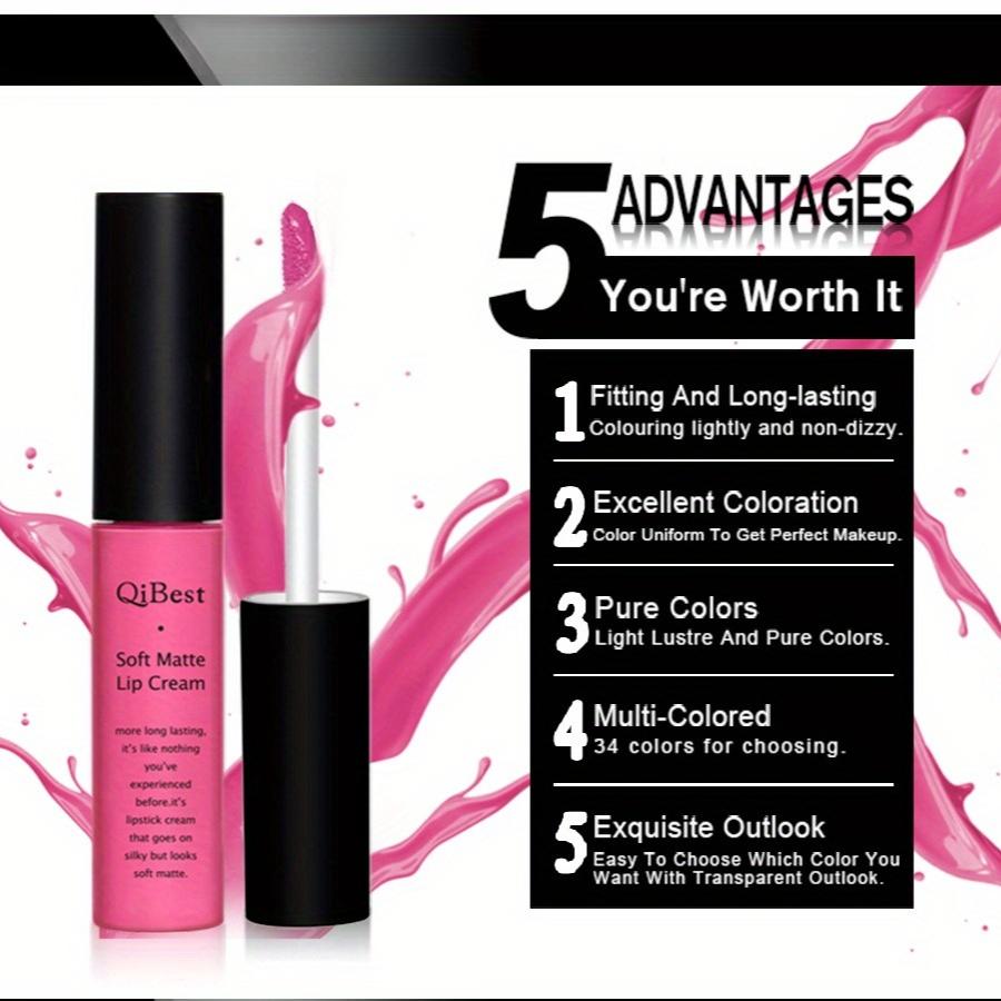 Long Lasting Liquid Lipstick in A Waterproof Matte End, Featuring A Dark Red Black, Perfect for Women'S Makeup, Including Lip Gloss and Lip Tint
