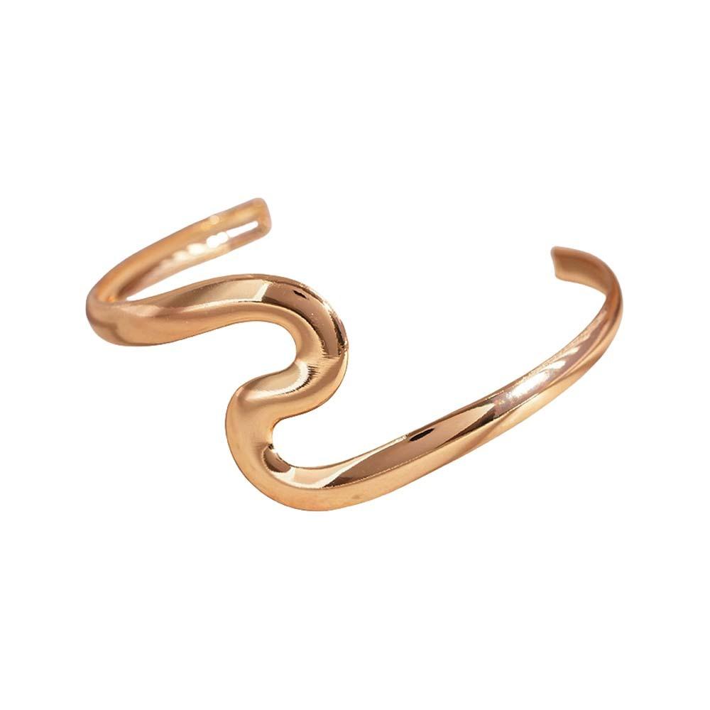 Geometry Wave Line Women Cuff Bangle Zinc Zinc Alloy Bohemian Bracelet Ins Fashion Metal Arm Cuff  Women