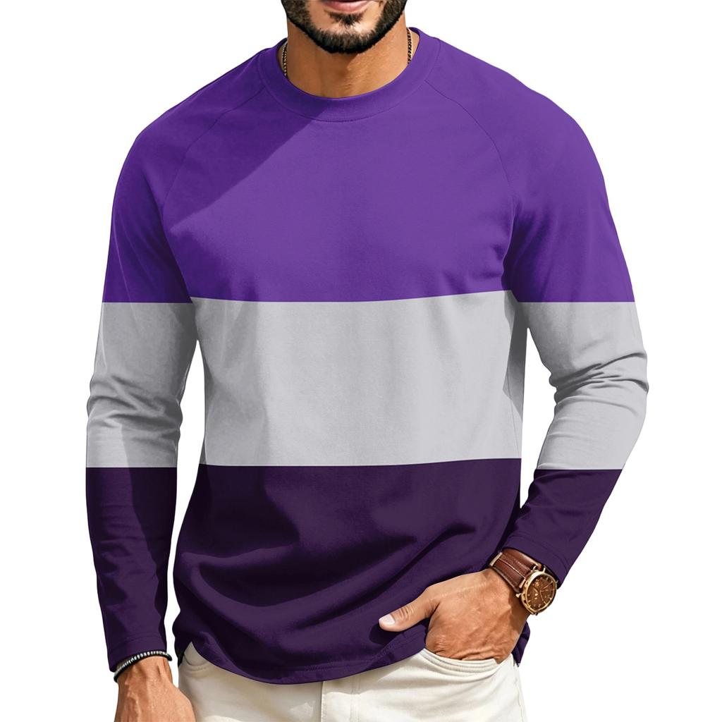Herren Raglan Langarm T-Shirt mit Rundhalsausschnitt Lässiges T-Shirt für den Alltag