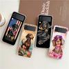 Phone Cover For Samsung Galaxy Z Flip 7 6 5 4 Case Transparent For Samsung Z Flip 3 Hard PC Shell Dachshund Sausage Dog Pattern