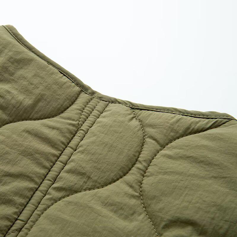 Europäische und amerikanische Damen Frühjahr 2025 Zweifarbige Baumwolljacke