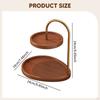 Necklace Display Stand 2 Tier Jewelry Holder Rustic Round Storage Tray Organizer for Salon