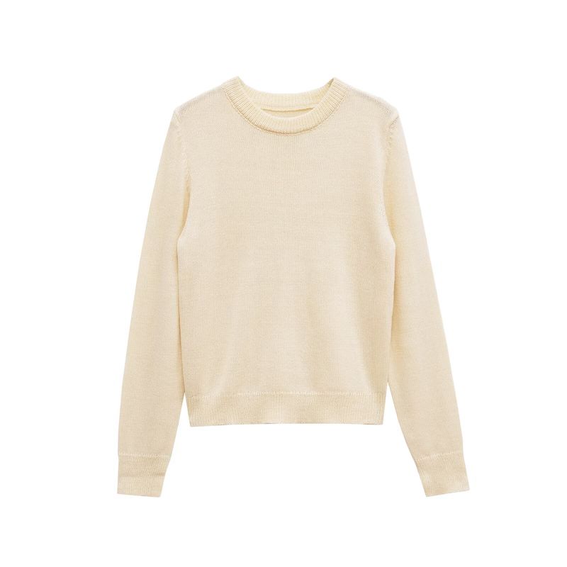 Zbzr Autumn New Women Clothes Western Style Versitile Fashion Blended Basic Model Knit Top 6771102