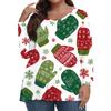 Women's Fashionable Casual Long Sleeved Plus Size  Print Top Plus Size Floral Print Top