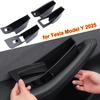 for Tesla Model Y Juniper 2025 Car Door Side Storage Box Door Suede Protector Storage Organizer Accessories Handle Phone Holder