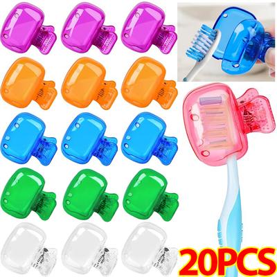 20/1PCS Toothbrush Head Cover Clips Portable Plastic Toothbrush Dustproof Protector Covers for Travel Camping Bathroom Accessory