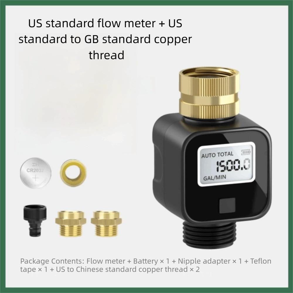 IPX5 Waterproof Water Flow Meter Digital Display Water Consumption Meter Garden Watering