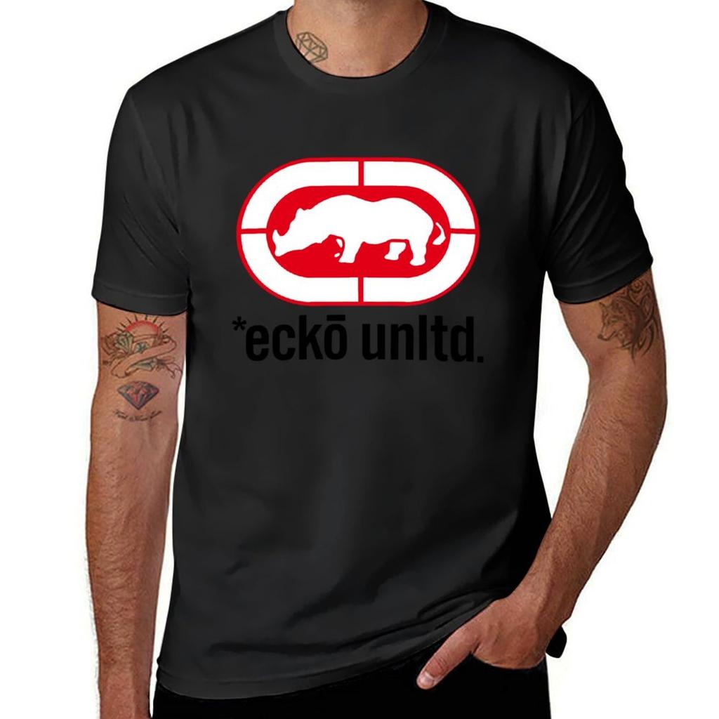 Red Rhino Ecko Unltd Original Nostalgic Streetwear Tshirt Tees Vintage Blouse Black T Shirts For Unisex