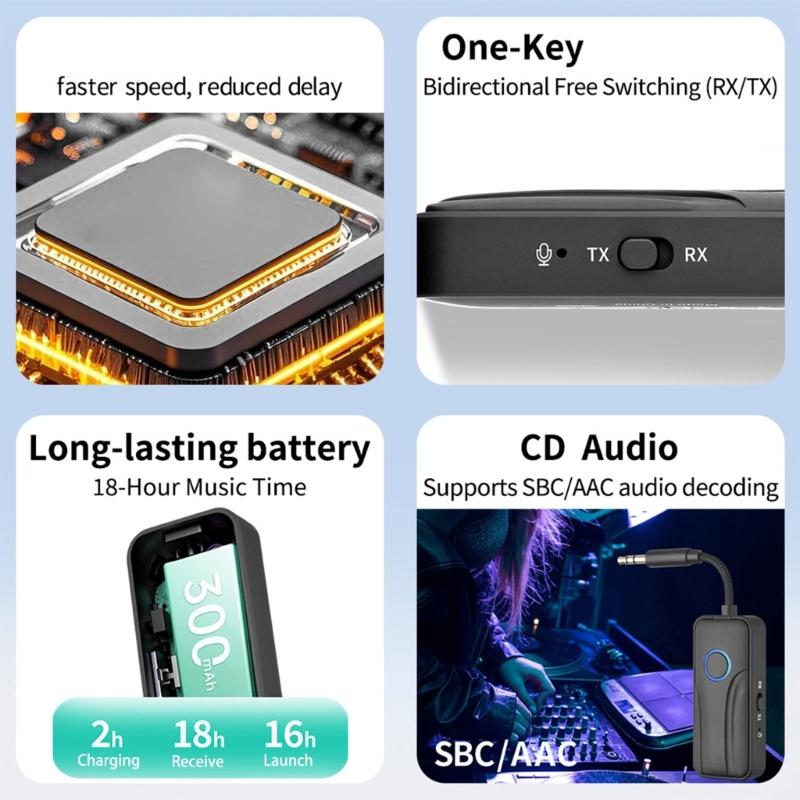 3.5mm Bluetooth-compatible 6 0 Receiver & Transmitter For Wireless Mouse Keyboard Headsets Devices Easy To Carry