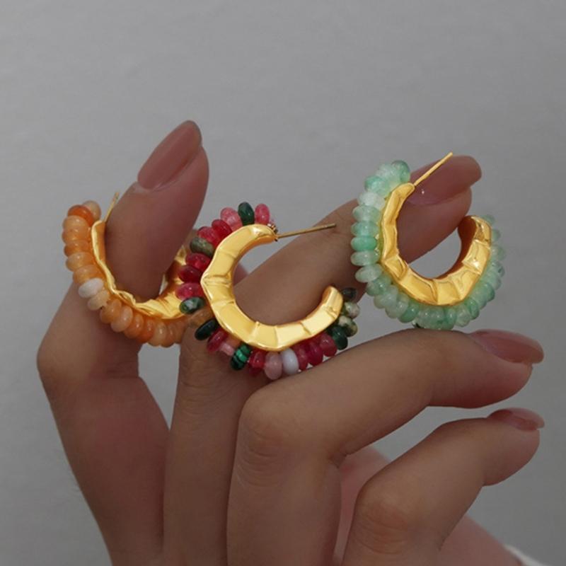 Vintage Ästhetische Ohrringe Mehrfarbige Ohrringe Raffinierte Ohrringe Ohrstecker Geeignet für Modebewusste Frauen Geschenk
