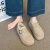Thick-soled velvet fashionable warm Birkenstocks winter new one-pedal low-top snow boots cotton shoes loafers