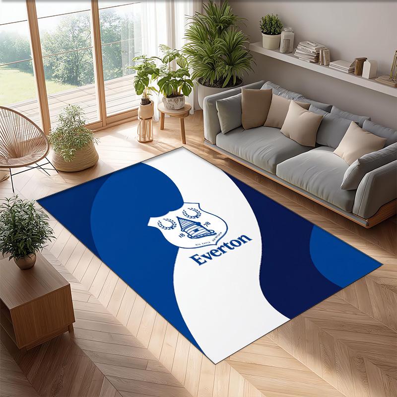 Tappeto in Velluto di Cristallo con Stampa Calcio Everton, Comodo Assorbente d'Acqua Antiscivolo Tappeto per Pavimenti Interni