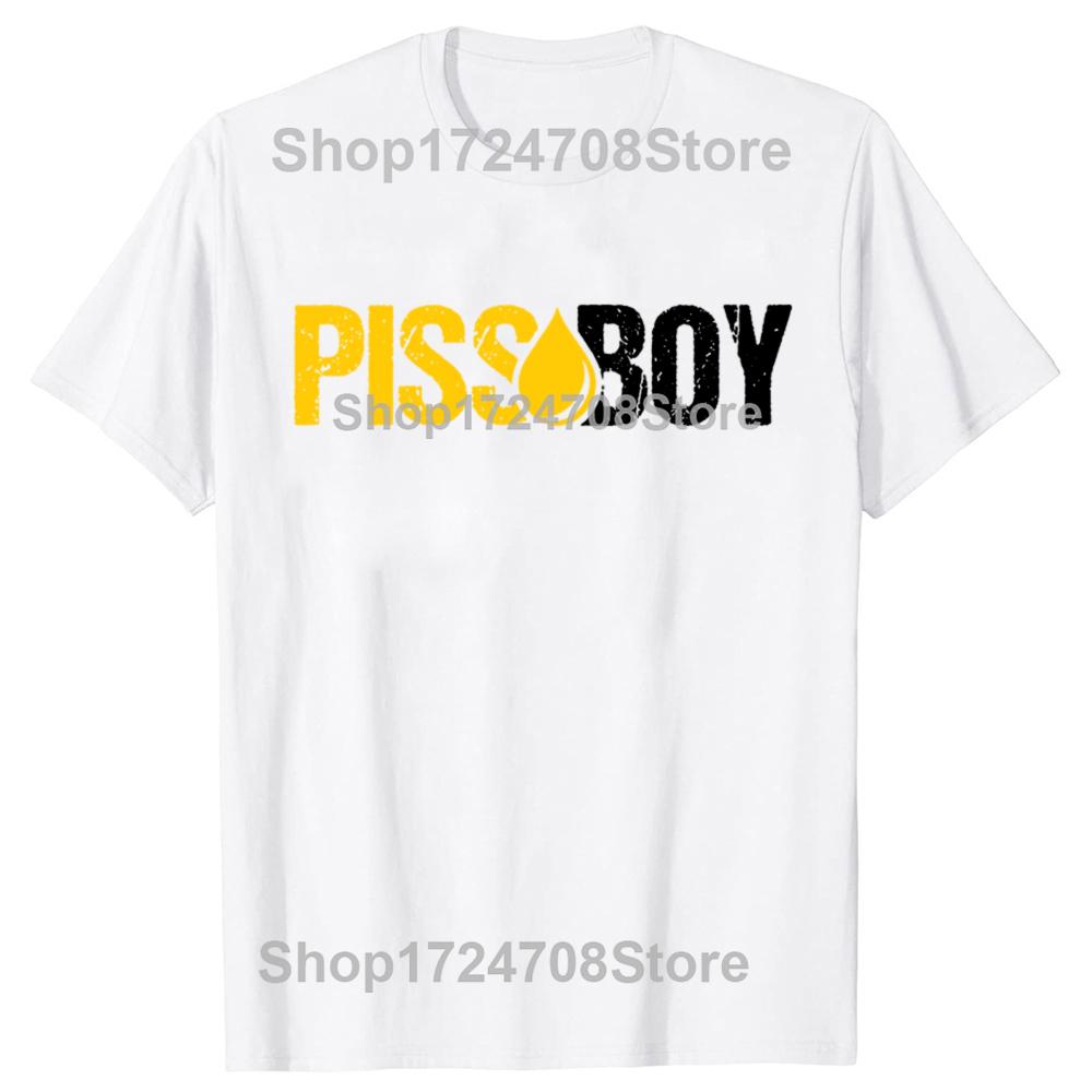 Funny Piss Boy Graphic T-shirts Men Women's Fashion Casual Tshirt 100% Cotton Loose Oversized Pissing Bdsm T Shirt