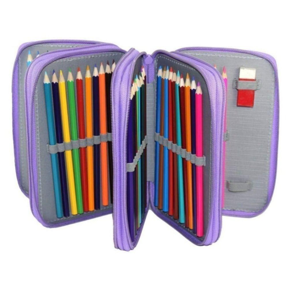 4 Layers Pencils Case 72 Holes School Stationery Bag Portable Pen Pouch  Office Accessories