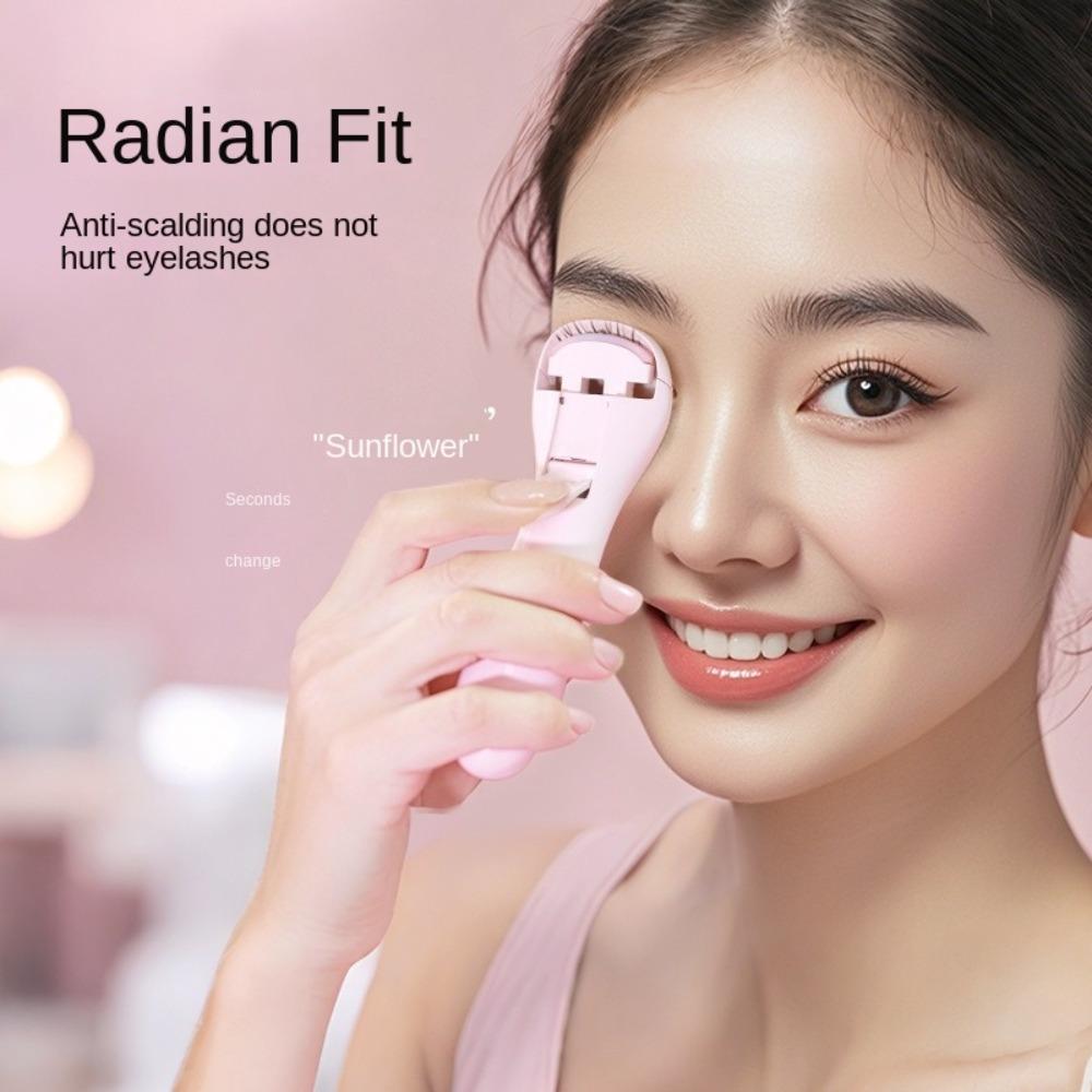 

with 3 Temperature Heated Eye Lash Curlers Lasting Curling Eyelash Clip Women білий